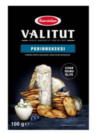 Крекеры с морской солью Kantolan Valitut Perinnekeksi Juureen Leivottu Suolakeksi 100г