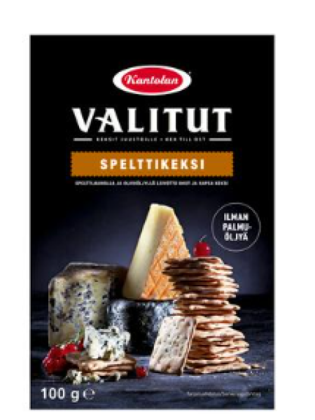 Тонкие крекеры Kantolan Valitut spelttikeksi 100г