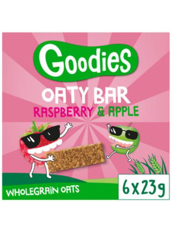Батончики цельнозерновые овсяные Goodies Oaty Bars 6x23 г с малиной и яблоком