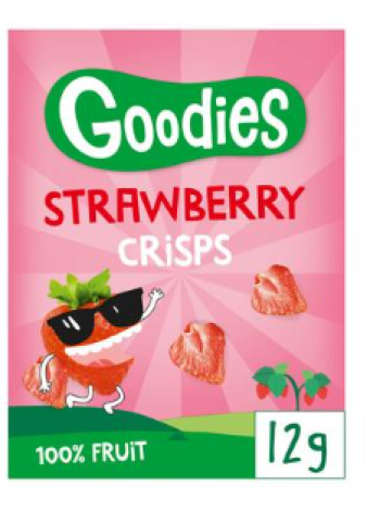 Клубничные чипсы для детей Goodies12 г сублимированные кусочки клубники 
