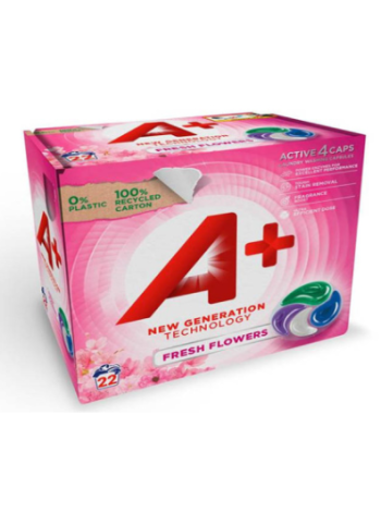 Капсулы для стирки A+ Active4 Caps Fresh Flowers 22 шт