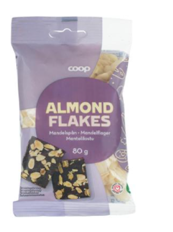 Миндальные чипсы Coop mantelilastu 80 г 