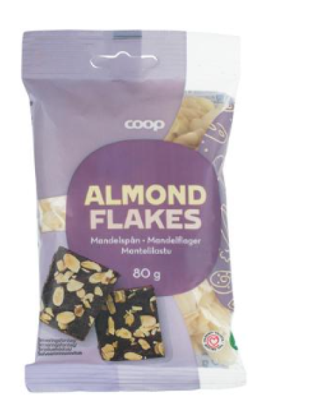 Миндальные чипсы Coop mantelilastu 80 г 