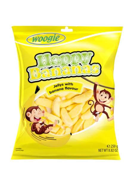 Жевательные конфеты со вкусом банана Woogie 250г 