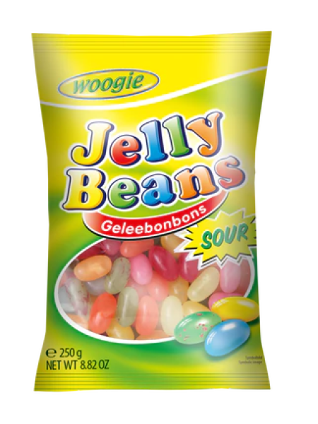 Желейное драже с разными вкусами Woogie Jelly beans 250г кислые