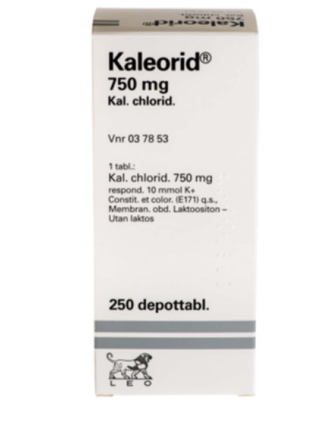 Препарат для замещения повышенного выведения калия KALEORID 750mg 250 таб