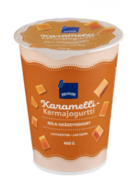 Йогурт сливочный со вкусом карамели Rainbow Karamelli-kermajogurtti 400г безлактозный