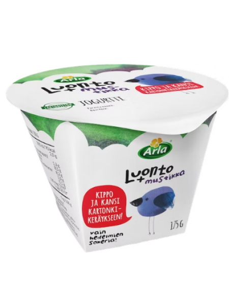Йогурт черничный Arla Luonto+ AB mustikka 175г без лактозы