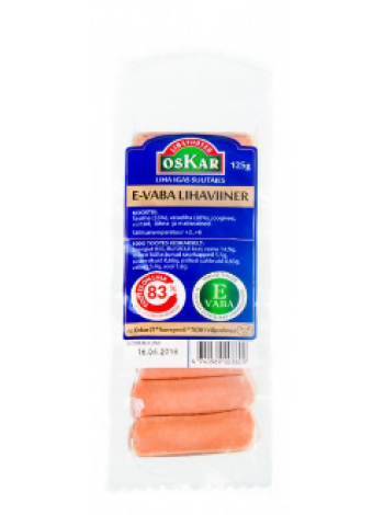 Сосиски натуральные OSKAR Lihaviiner E-vaba 125г
