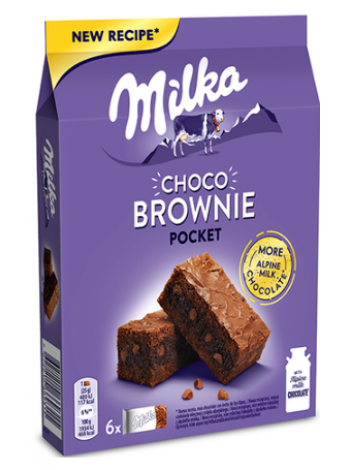 Мягкое бисквитное печенье с альпийским молочным шоколадом Milka Choco Brownie 150г