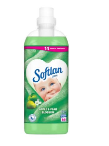 Кондиционер для белья Softlan Ultra Apple & Pear Blossom 1000мл яблоко груша