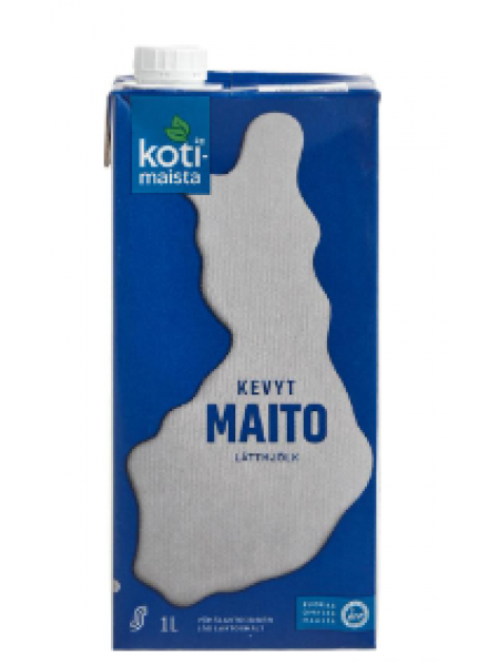 Молоко обезжиренное низколактозное Kotimaista kevytmaito 1л UHT