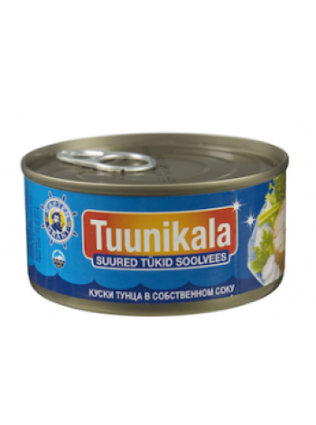 Крупные куски тунца в рассоле KAPTEN GRANT Tuunikala suured tükid soolvees 130г