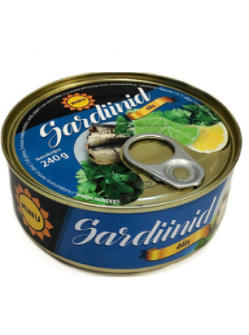 Консервированные сардины в масле MINU Atlandi sardiinid õlis 240г
