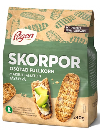 Цельнозерновые сухари Pågen Skorpor Täysjyvä 240г