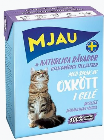 Влажный корм для кошек Mjau Говядина в желе 380г