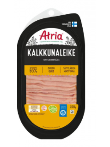 Ветчина Atria Kalkkunaleike Ohuen Ohut 200г в нарезке Не содержит лактозы