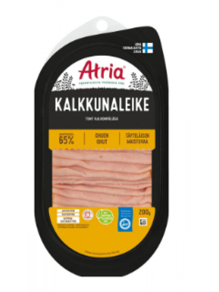 Ветчина Atria Kalkkunaleike Ohuen Ohut 200г в нарезке Не содержит лактозы
