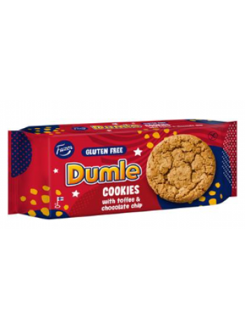 Печенье Fazer Dumle Cookies безглютеновое овсяное со вкусом ириски с кусочками ириски и шоколада 140г