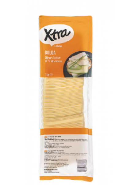 Сыр сливочный в нарезке X-Tra Gouda 1кг
