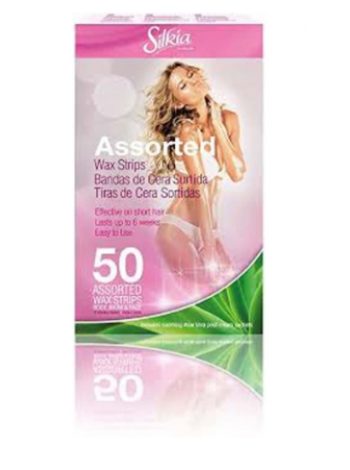 Набор различных полосок для депиляции Silkia Assorted Wax Strips 50шт