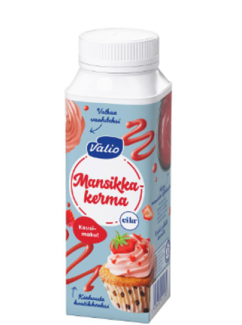 Клубничный крем Valio mansikkakerma 2,5 dl без лактозы