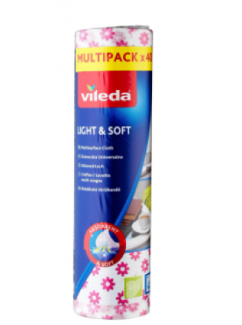 Салфетка для чистки и сушки Vileda Light&Soft 40 шт в рулоне