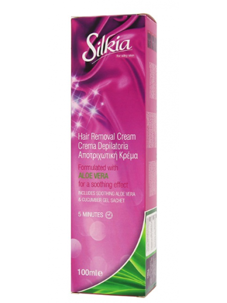 Крем для удаления волос Silkia Skin 100мл с алоэ вера