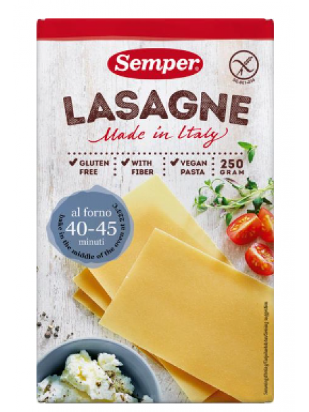 Пластины для лазаньи Semper  Lasagne Gluteeniton Pasta 250 гр без глютена