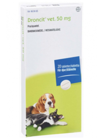 Препарат для выведения ленточных червей у собак и кошек DRONCIT 50мг 20шт