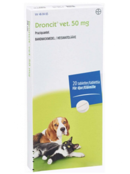 Препарат для выведения ленточных червей у собак и кошек DRONCIT 50мг 20шт