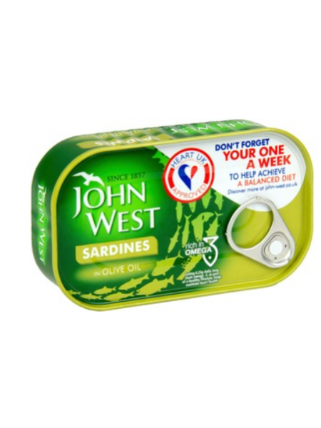 Сардины в масле John West Sardiinit Oliiviöljyssä 120/90г