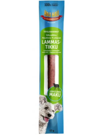 Лакомство для собак Hau-Hau Champion Täyslihaherkut Lammastikku 12г баранина печень