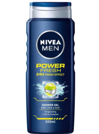 Гель для душа Nivea Men Power Refresh 500мл свежесть и бодрость