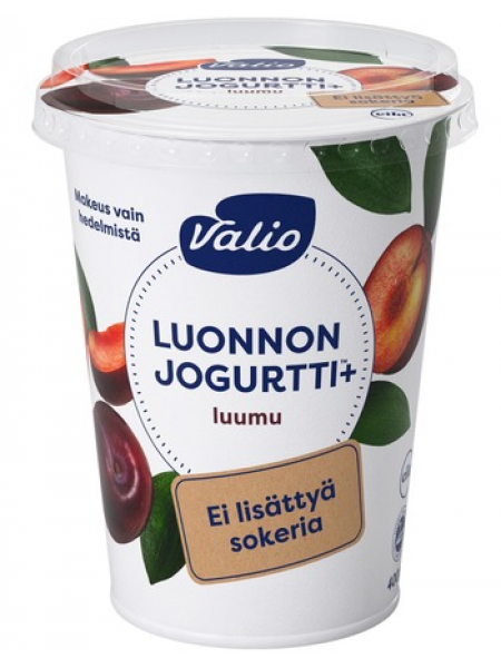 Йогурт сливовый Valio Luonnonjogurtti+ Luumu Lisättyä Sokeria 400г без добавления сахара, без лактозы