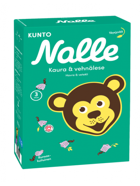 Каша быстрого приготовления Nalle Kaura Vehnälese 750г овсяные хлопья и пшеничные отруби