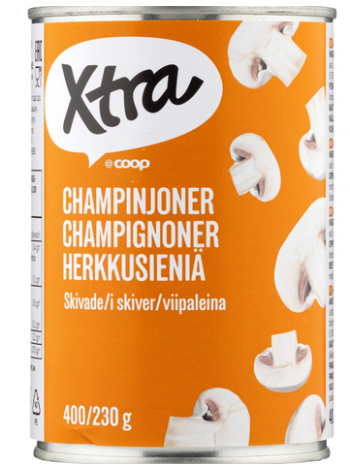 Резанные шампиньоны X-tra Herkkusienet Suolaliemessä 400/227г