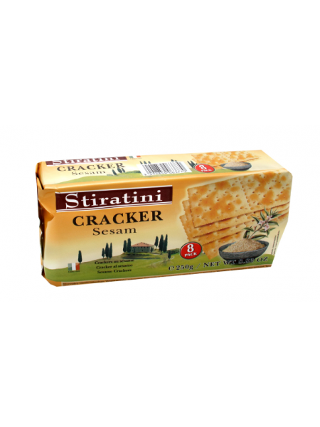 Крекер Stiratini Cracker Sesam 250г с хлопьями и кунжутом в мягкой упаковке