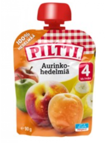 Фруктовое пюре Piltti Aurinkohedelmiä 90г с 4 месяцев