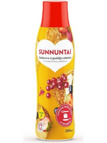 Жидкий маргарин из рапсового масла  Sunnuntai Juokseva rypsiöljyvalmiste 500 мл