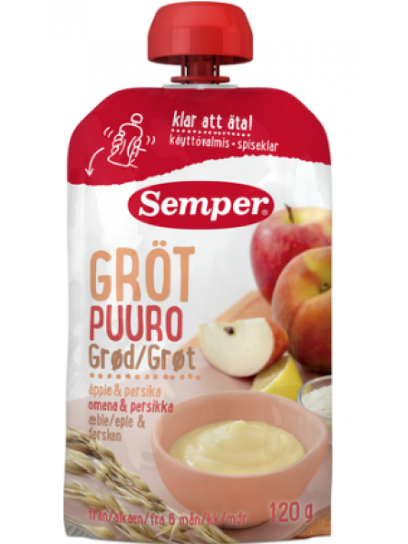 Каша яблоко персик Semper Puuro Omena & Persikka 120 г с 6 месяцев