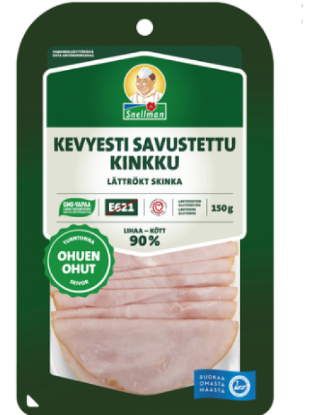 Копченая ветчина Snellman kevyesti savustettu kinkku 150г в нарезке