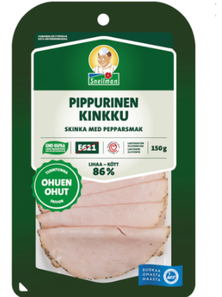 Ветчина Snellman pippurinen kinkku 150г с черным перцем нарезка