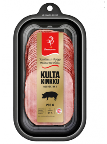 Натуральная ветчина Saarioinen kultakinkku 200г в нарезке