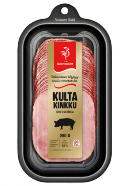 Натуральная ветчина Saarioinen kultakinkku 200г в нарезке