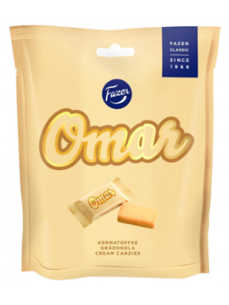 Ириски молочные Fazer Omar 220г в пакете