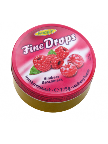 Леденцы Woogie Fine Drops Raspberry 175г малина в ж/б