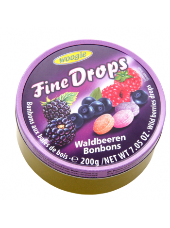 Леденцы Woogie Fine Drops Waldbeeren 200г лесные ягоды в ж/б