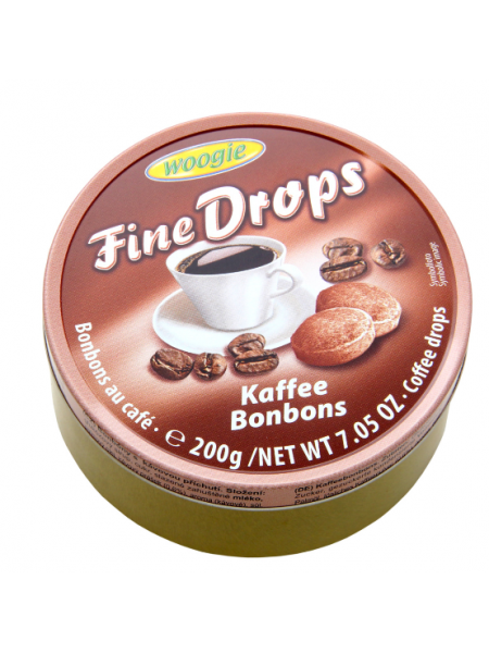 Леденцы Woogie Fine Drops 200г кофейные в ж/б