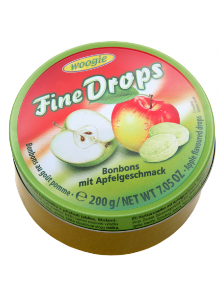 Леденцы Woogie Fine Drops Apple 200г яблоко в ж/б